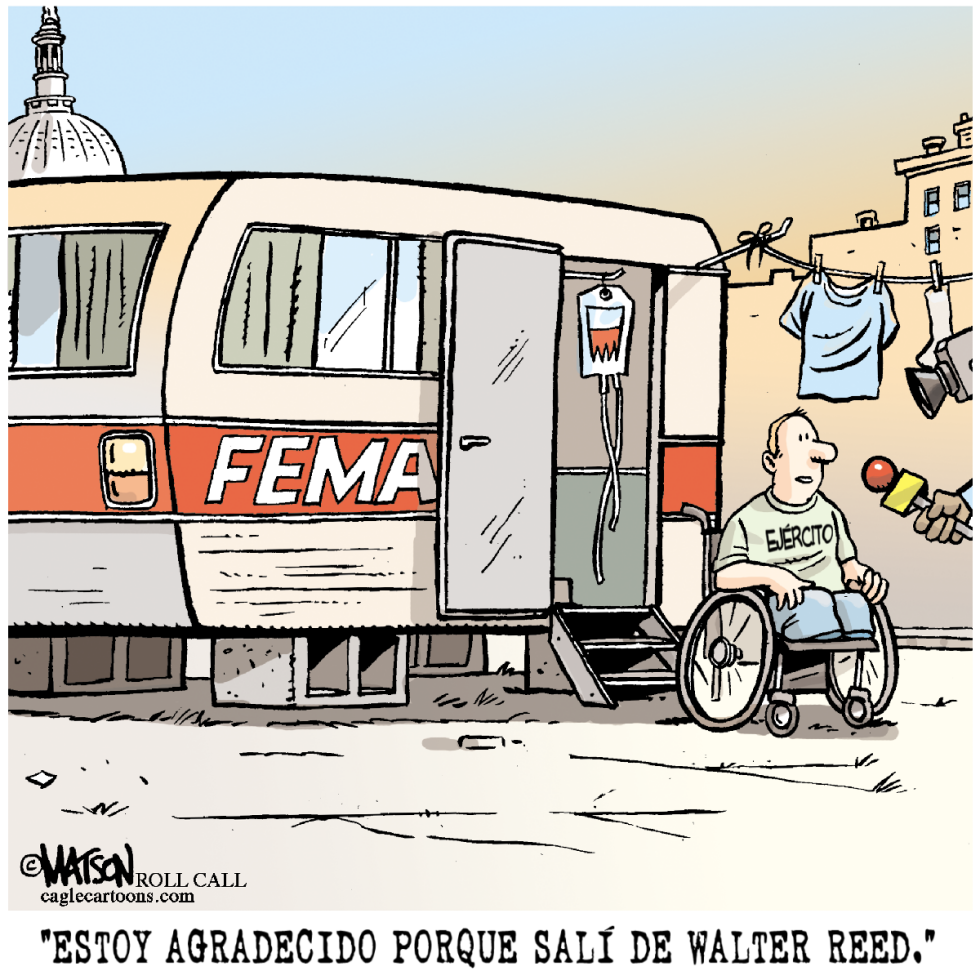  VETERANO HERIDO HOSPITALIZADO EN REMOLQUE DE LA FEMA  by RJ Matson