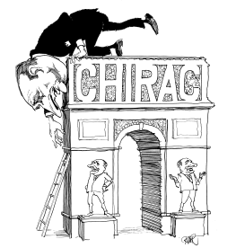 CHIRAC ON TRIUMPHAL ARC by Riber Hansson