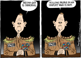 HOMOPHOBE GENERAL PETER PACE by Bob Englehart