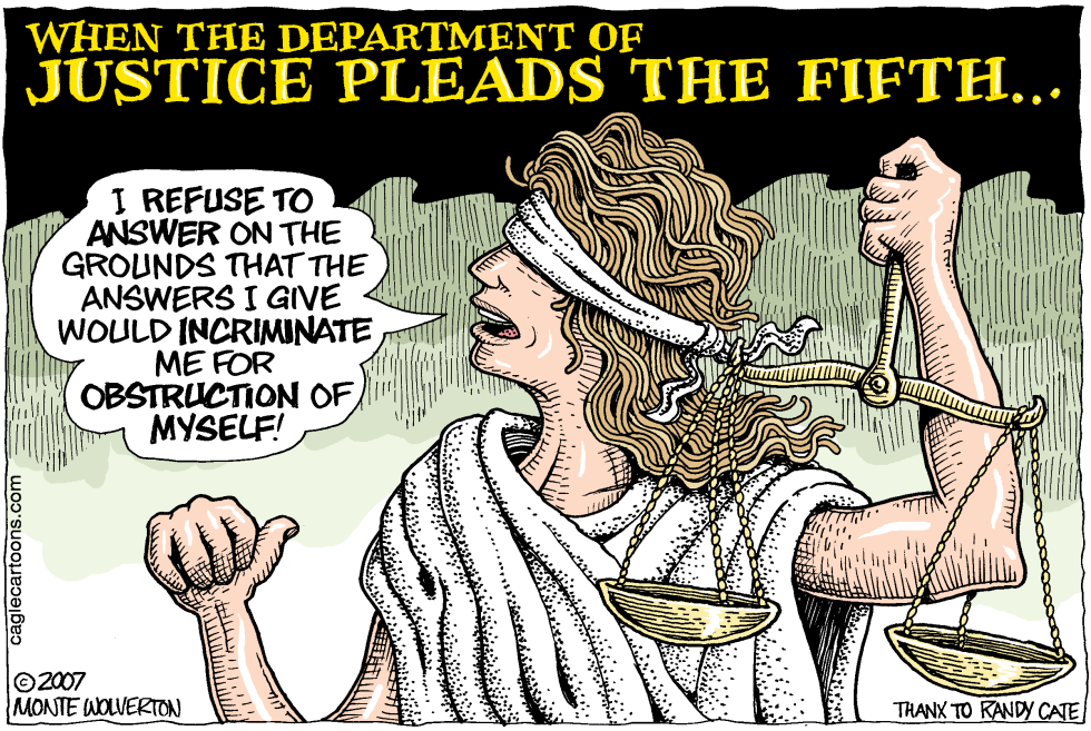  JUSTICE PLEADS THE FIFTH   by Wolverton