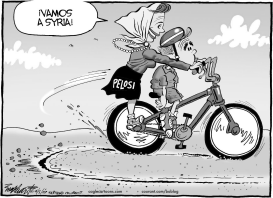 NANCY PELOSI VA A SYRIA by Bob Englehart