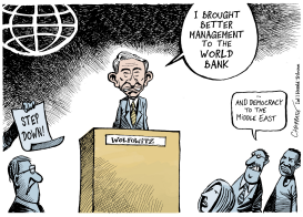 WOLFOWITZ FAVORITISM SCANDAL by Patrick Chappatte