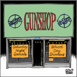 GUN SHOP SPECIALS by Aislin