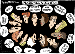 NATIONAL DIALOGUE ABOUT GUNS  by Bob Englehart