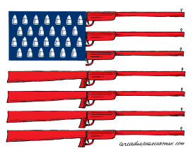 AMERICAN GUN FLAG  by Arcadio Esquivel