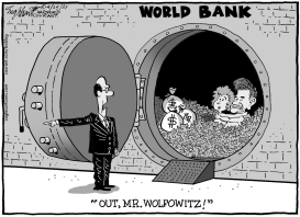 PAUL WOLFOWITZ by Bob Englehart