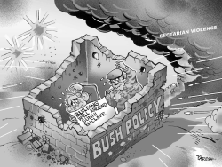 WALL OF BUSH POLICY  B W by Paresh Nath