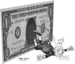 DOLAR CAYENDO by Daryl Cagle