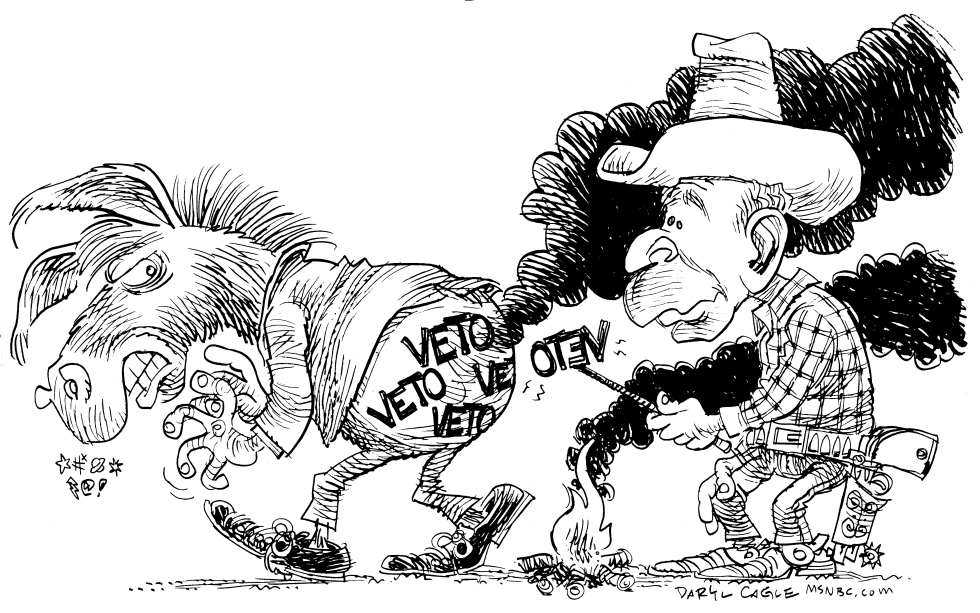  BUSH AND VETOS by Daryl Cagle