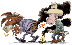 BUSH Y LOS VETOS  by Daryl Cagle