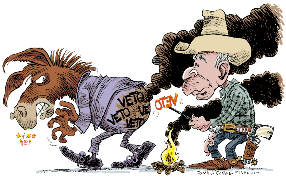  BUSH Y LOS VETOS  by Daryl Cagle