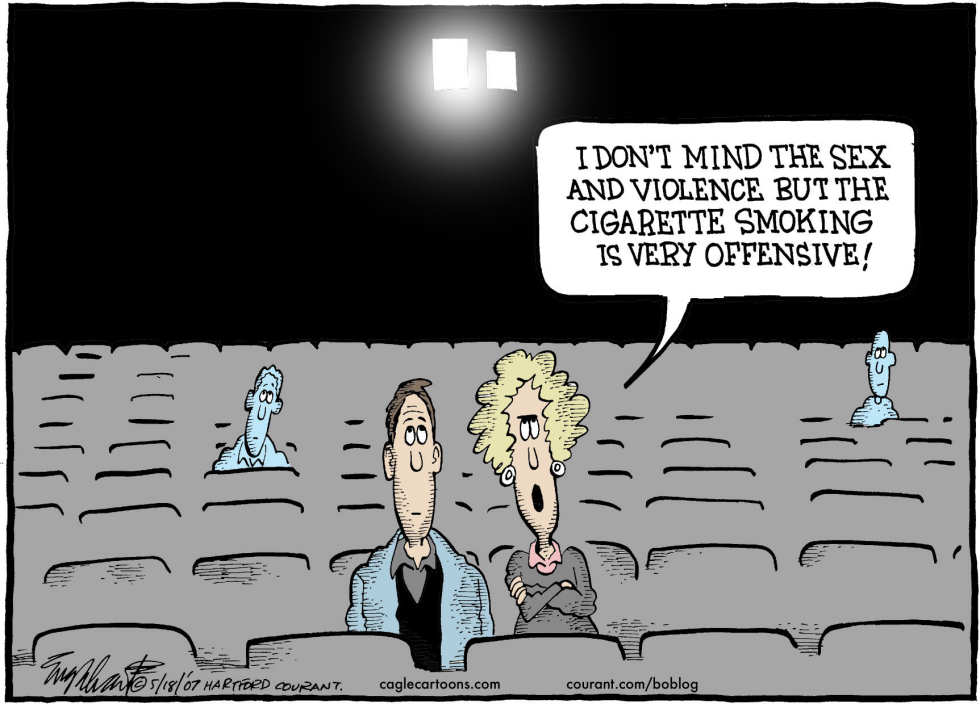  SMOKING IN MOVIES by Bob Englehart