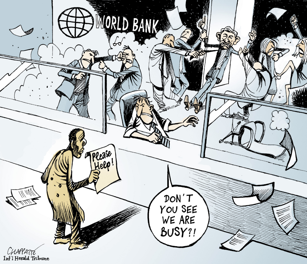  FIGHT AT THE WORLD BANK by Patrick Chappatte