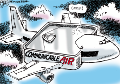 TUBERCULOSIS ON A PLANE by Pat Bagley