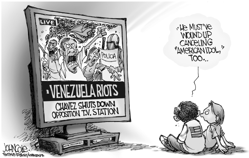  VENEZUELAN TV RIOTS by John Cole