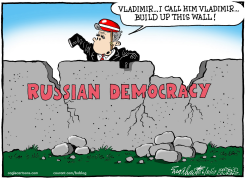 BUSH CRITICIZES RUSSIA by Bob Englehart