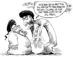 OSAMA AND PARIS HILTON by Daryl Cagle