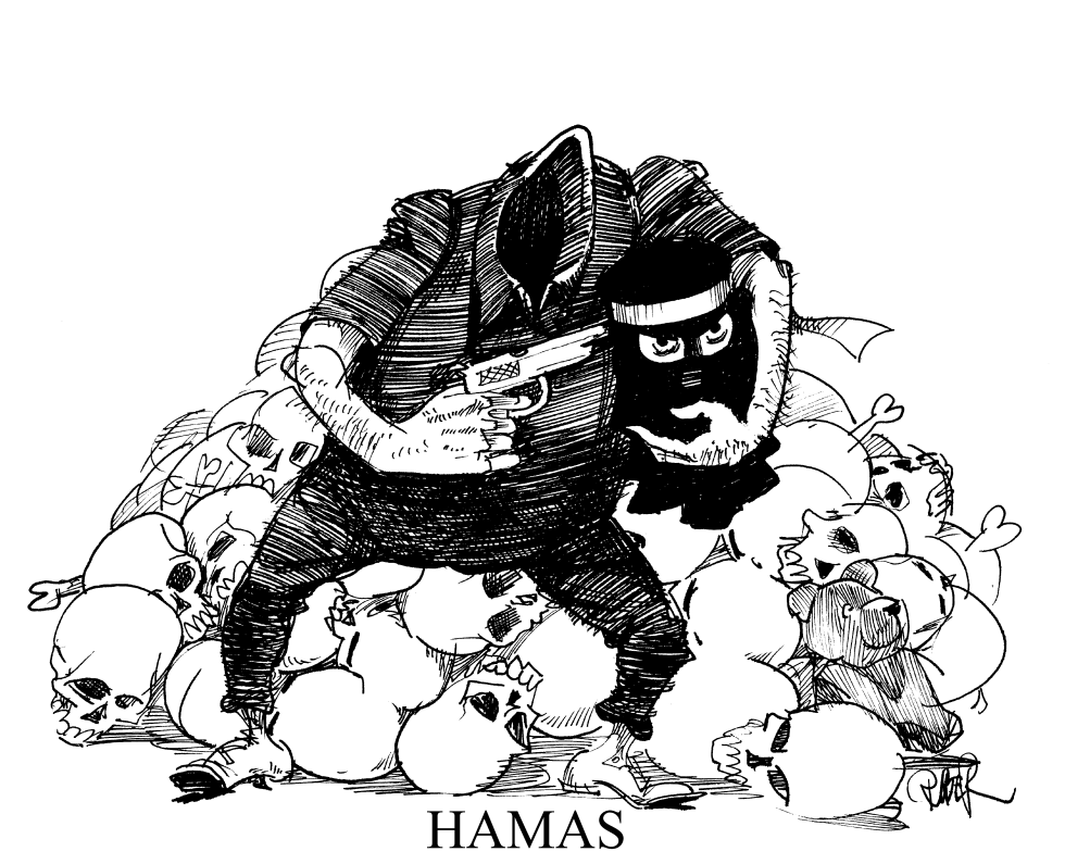  HAMAS, HEAD AS HOSTAGE by Riber Hansson