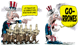 INMIGRANTES ILEGALES GORRONES  by Daryl Cagle