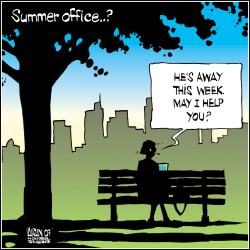 SUMMER AT THE OFFICE by Aislin