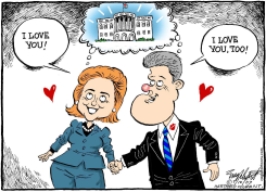 CLINTONS IN LOVE  by Bob Englehart