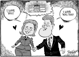 CLINTONS IN LOVE by Bob Englehart