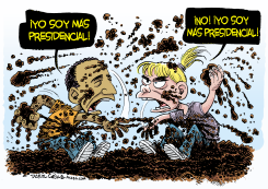 HILLARY Y OBAMA EN EL LODO  by Daryl Cagle