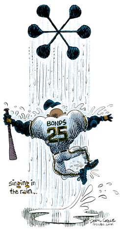 BONDS SINGING IN THE RAIN by Daryl Cagle