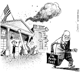 KARL ROVE QUITS by Patrick Chappatte