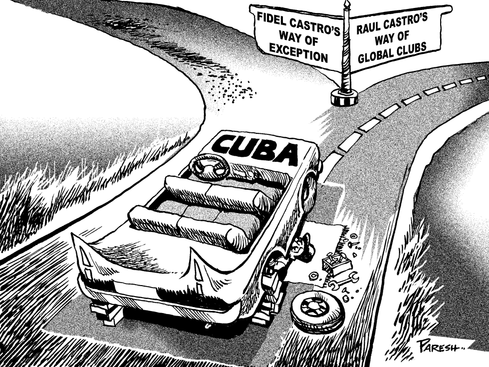  TWO ROADS FOR CUBA by Paresh Nath