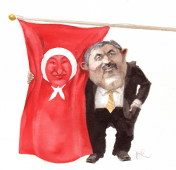 PRESIDENT GüL WITH BANNER by Riber Hansson