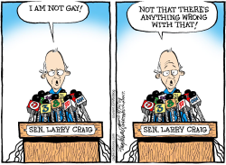 SENATOR LARRY CRAIG by Bob Englehart