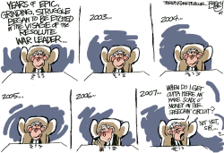 WAR WEARY LEADER by Pat Bagley