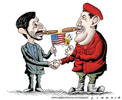 AHMADINEJAD Y CHAVEZ  by Osmani Simanca