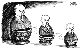 PUTINS MATRYOSHKA NESTING DOLLS - B&W by Christo Komarnitski