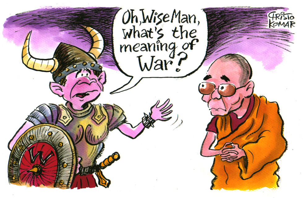  GEORGE MEETS DALAI LAMA  by Christo Komarnitski