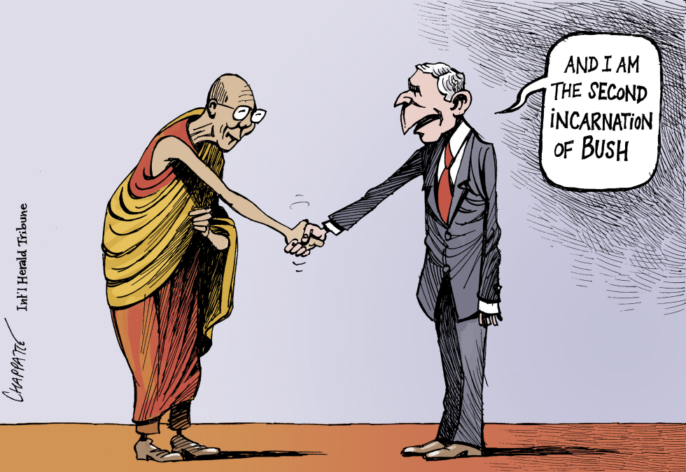  THE DALAI LAMA IN WASHINGTON by Patrick Chappatte