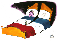 SARKOZY IN THE BED  by Christo Komarnitski