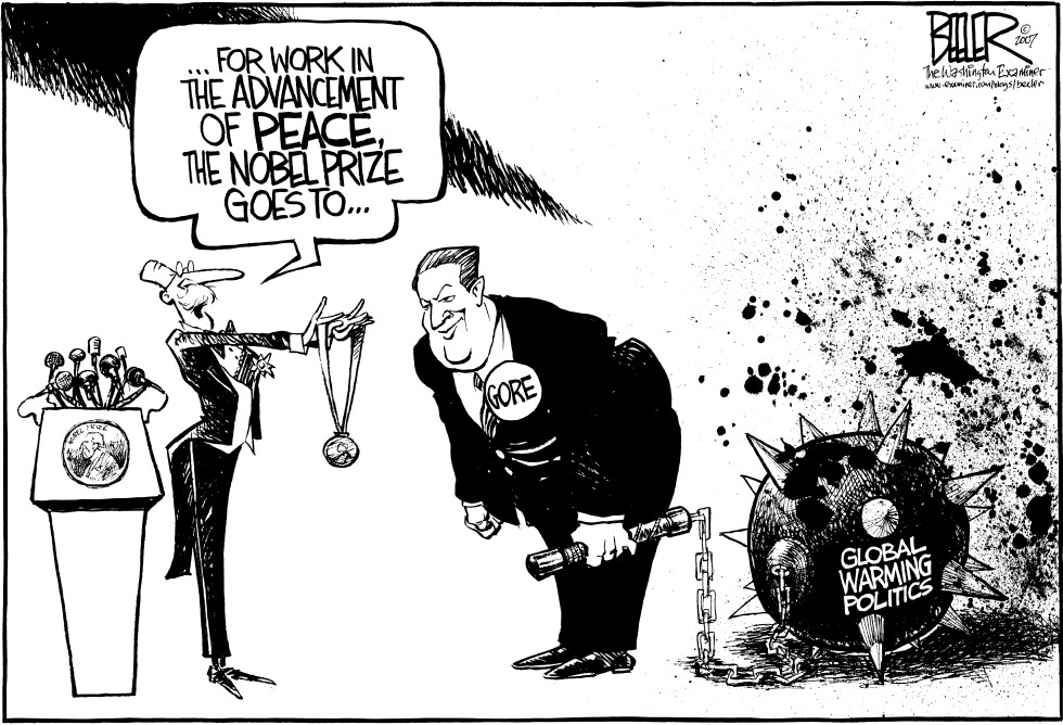  AL GORE'S NOBEL PRIZE by Nate Beeler