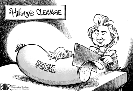 HILLARY'S CLEAVAGE by Nate Beeler