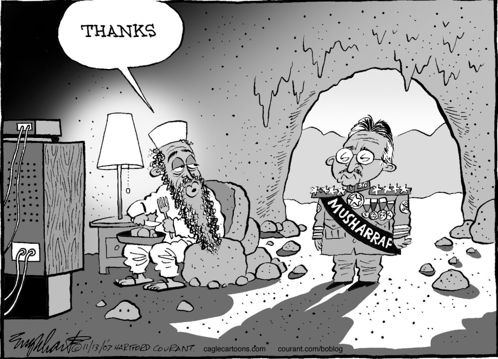  MUSHARRAF AND OSAMA by Bob Englehart