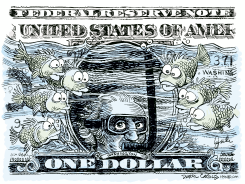 DOLLAR SUBMERGED  by Daryl Cagle