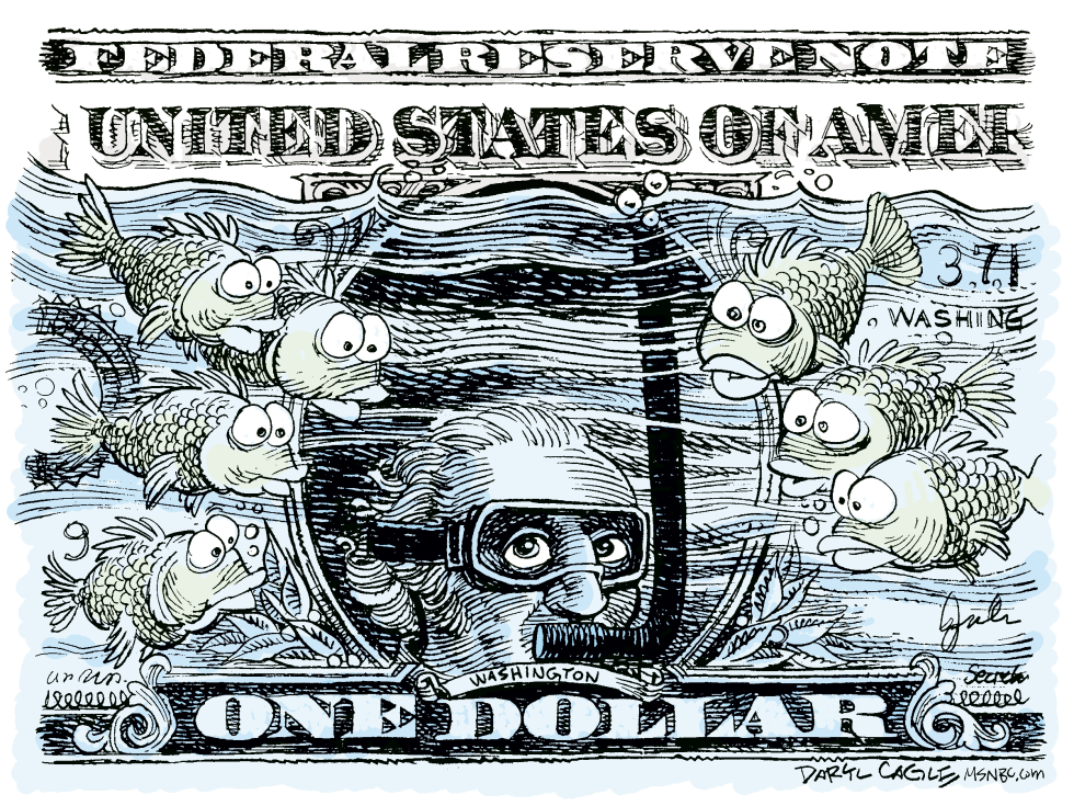  DOLLAR SUBMERGED  by Daryl Cagle