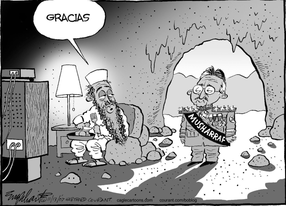  MUSHARRAF Y OSAMA by Bob Englehart