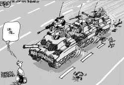 TANKS TO BUSH by Pat Bagley