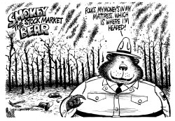 SMOKEY THE STOCK MARKET BEAR by Mike Lane