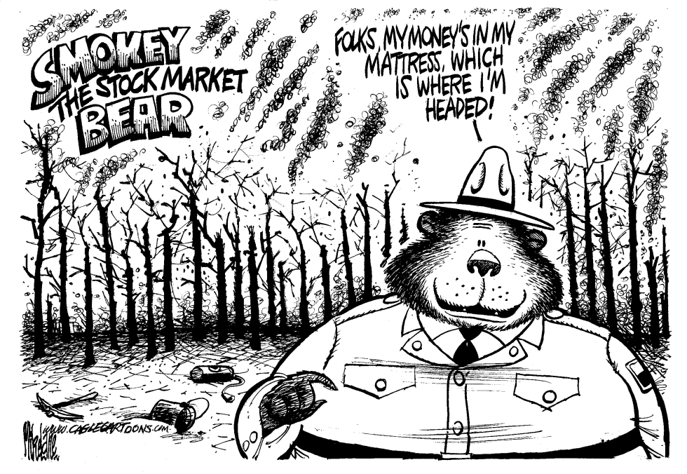  SMOKEY THE STOCK MARKET BEAR by Mike Lane