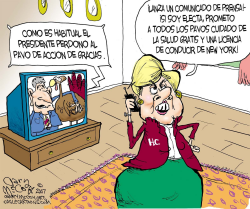 LA VENTAJA DE HILLARY POR EL PAVO  by Gary McCoy