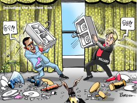 HILLARY, OBAMA FIGHT by Paresh Nath