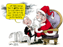 SANTA BUSH AND IRAN by Daryl Cagle